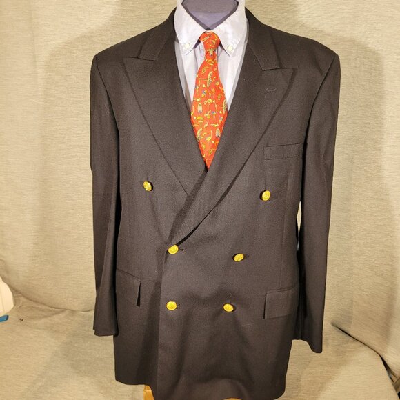 Men's Brooks Brothers Navy Double Breasted Blazer , Size 48L - Picture 1 of 10